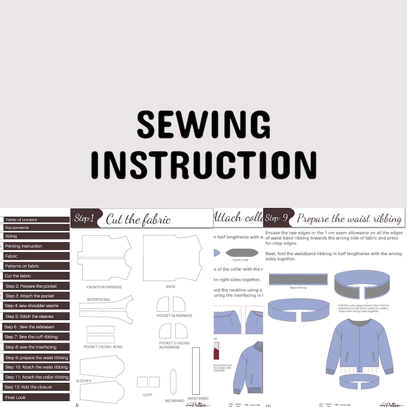 sewing manual, digital download, digital pattern, diy, pdf, sewing pattern handmadejacket, womenjacket, lettermanjacket, baseballjacket, wooljacket, menjacket, customjacket, sportsjacket, bomberjacket, varsity jacket, appreciation gift, ,
