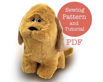 Dog Plushie Sewing Pattern, Golden Retriever Stuffed Animal (PDF Digital Download)