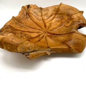 Teak Carved Decorative Lotus Bowl
