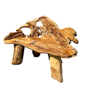 Teak Carved Dragon Bench from Asia-Teak