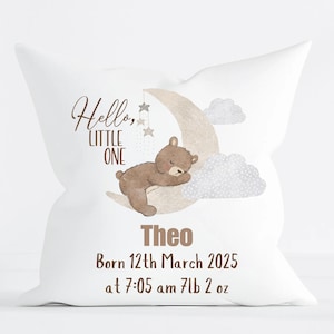 Kwekerijkussen, nieuw babycadeau, genderneutrale baby, babypakje, babyjongen, meisje, babydecor, pasgeboren baby, geboorte, teddybeerdecor, gepersonaliseerde baby