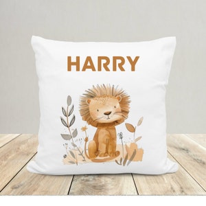 Personalised Safari Cushion , Boy&#39;s Jungle Cushion , Nursery Cushion , New Baby Gift