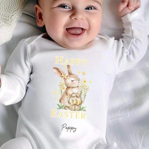 My first Easter babygrow, Baby Girl first easter outfit, my 1st easter babygrow, first easter baby vest, Easter Bunny Baby, Easter outfit