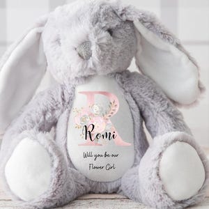 Personalised Flower Girl Bunny Rabbit - Personalised  Gift - Flower Girl Gift - Bridesmaid Teddy - Flower Girl Teddy - Wedding