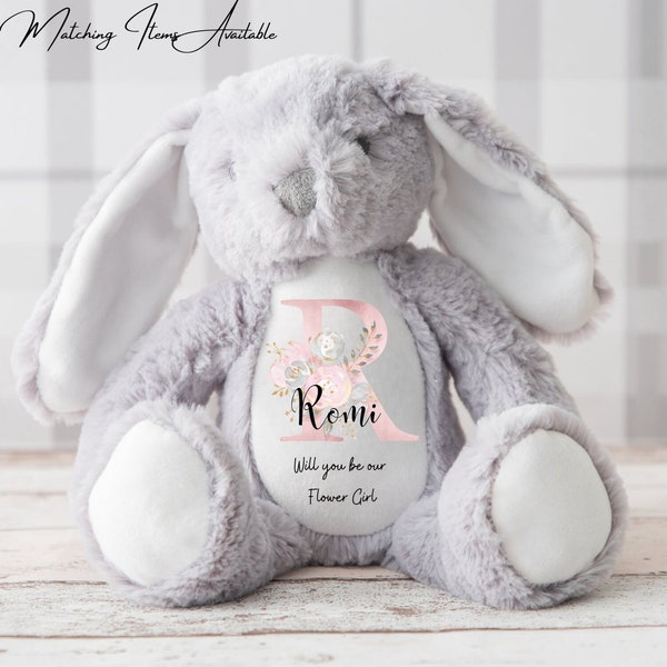 Personalised Flower Girl Bunny Rabbit - Personalised  Gift - Flower Girl Gift - Bridesmaid Teddy - Flower Girl Teddy - Wedding