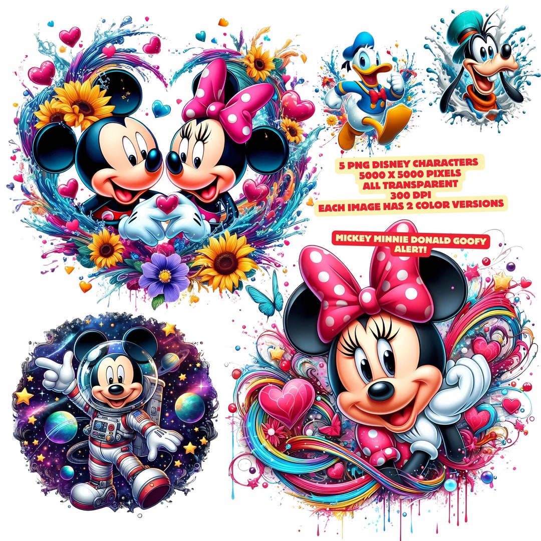 5 Minnie Mickey Mouse Donald Goofy Png Watercolor, Transparent, Cartoon ...