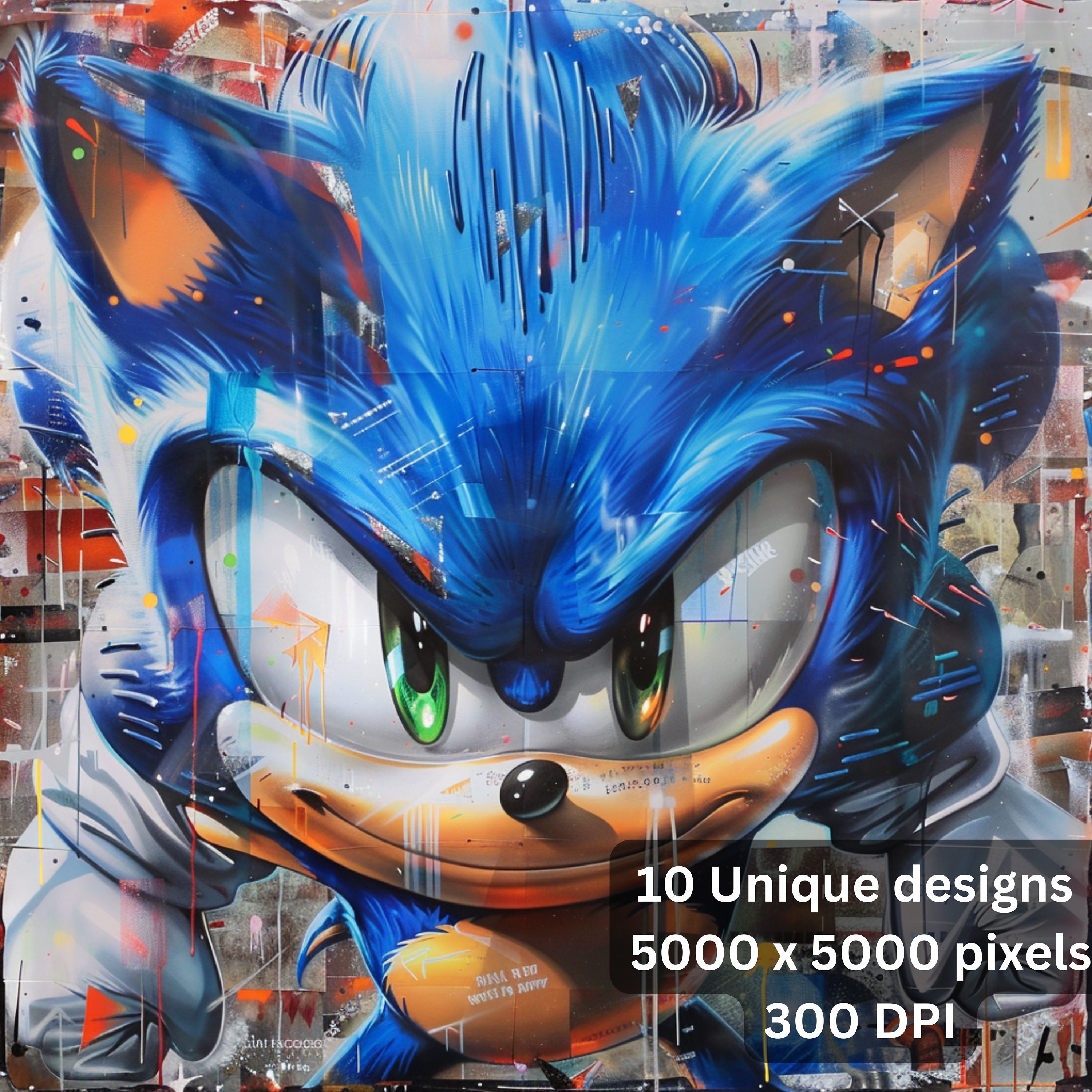 10 PNG Images Instant Download Sonic the Hedgehog Gift Digital Print ...