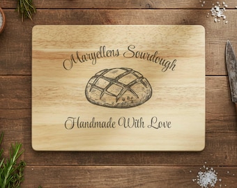 Engraved Sourdough Cutting Board, Personalized Baking Gift for Sourdough Bread Lover