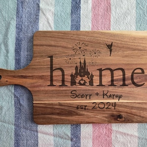 Engagement Gift For Couple, Engraved Disney Inspired Castle Cutting Board, Disney Fairytale Wedding Gift, Personalized Wedding Present