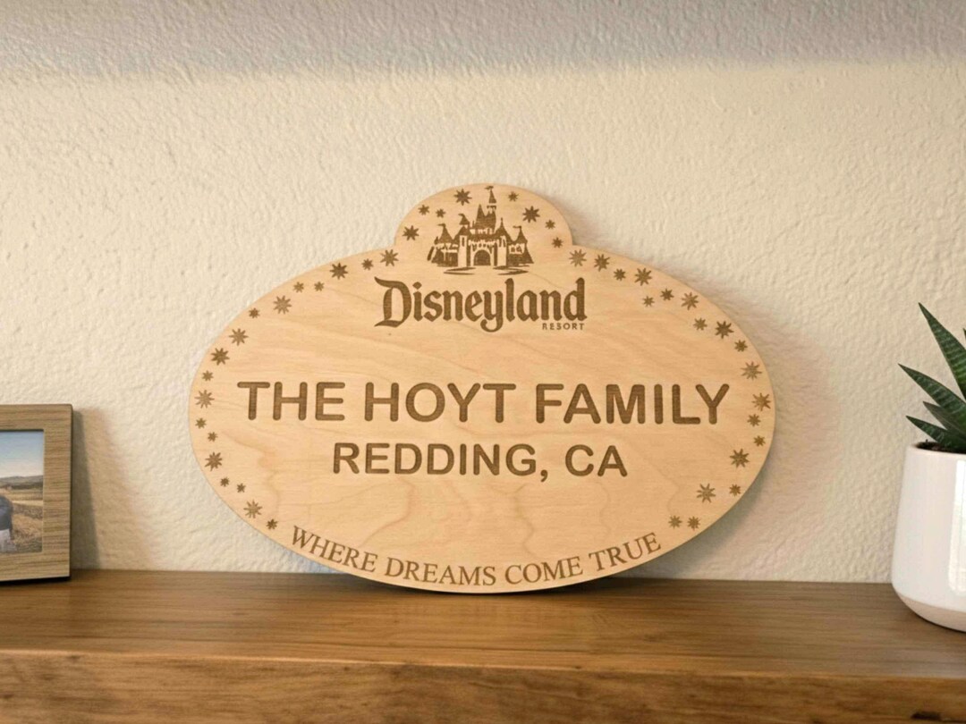 Cast Member Sign Personalized Disney Cast Member Badge Sign, Engraved Birchwood ...