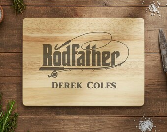 Personalized Cutting Board Gift For Fisherman, Engraved Fishing Charcuterie Board, Gift for Fishing Lover, Outdoorsman Gift Idea