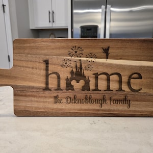 Personalized Disney Inspired Castle Acacia Wood Charcuterie Cutting Board Fairytale Wedding or Mother&#39;s Day Gift Couples Housewarming Gift