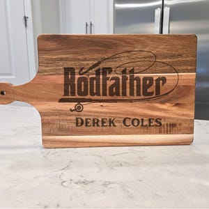 Personalized Cutting Board Gift For Fisherman, Engraved Fishing Charcuterie Board, Gift for Fishing Lover, Outdoorsman Gift Idea