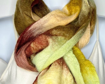 Handmade Felted Merino Cobweb Scarf  (Free Shipping)