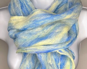 Handmade Felted Merino Wool Cobweb Scarf  (Free Shipping)