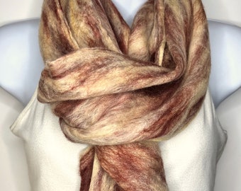 Handmade Felted Merino Wool Cobweb Scarf  (Free Shipping)