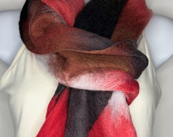 Handmade Felted Merino Cobweb Scarf  (Free Shipping)