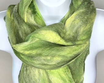 Handmade and Dyed Felted Merino Wool Cobweb Scarf  (Free Shipping)