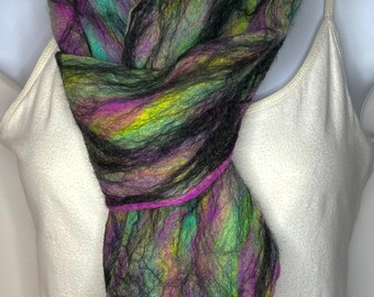 Handmade Felted Merino Cobweb Scarf  (Free Shipping)