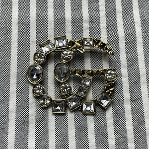 Gucci Vintage Wonderful Gucci Rare Gold Brooch With Stones