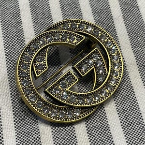 Vintage Gucci Rare Gold Brooch With Stones Collectible Gold Pin Antique Brooch Vintage jewelry Birthday Gift Retro Item Jewelry