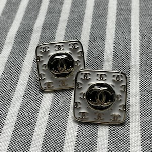 Vintage Earrings Chanel Wonderful Gold Tone Earrings Big Logo With Monogram