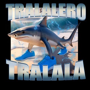 Tralalero Tralala Bootleg Brainrot Italian Brainrot Meme PNG Digital, Shark Tralalero Tralala Png, Vintage Funny Png.