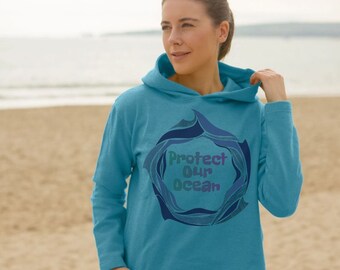 Sudadera con capucha Protect Our Ocean para mujer