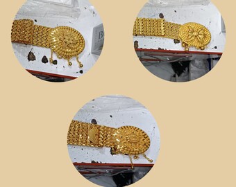 Cinturón étnico kurdo color oro - 3 piezas