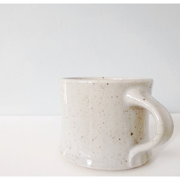 Handmade modern coffee mug grey stars - beautiful gray ceramic cup stoneware brown clay pottery