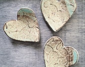 Ceramic ring holder heart dish pastel teal - pretty handmade pottery jewelry dish - for Valentine's Day mom sister best friend wife gift