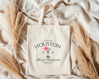 Cowgirls and Cocktails Bachelorette Party Favor Bag, Houston Last Rodeo Bachelorette Party Tote, Customizable Cowgirl Bachelorette Tote Bag