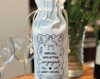 Pairs well with getting engaged wine bag, Engagement Gift Card, New Bride Gift, Personalized Gift for couples, Wine Engagement Gift, NS6
