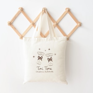 Bolso de mano Espresso Martini para despedida de soltera, bolso de mano Tini Time, bolso de mano para recuerdo de fiesta, regalo de Martini para damas de honor, bolso de mano con nombre