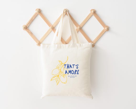 That's Amore Customizable Bachelorette Party Tote Bag, Lemon Tote Bag, Italy Tote Bag, Amalfi Coast Tote Bag