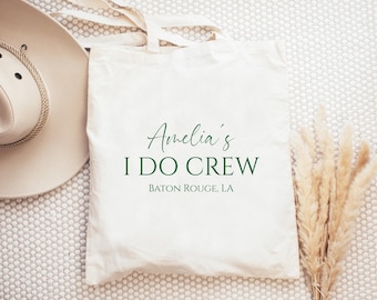 I Do Crew Bachelorette Swag Bag, Customizable Bachelorette Party Tote Bag, Minimalist Tote Bag, Bachelorette Welcome Favor Gift Bag S244