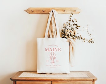 Maine Bachelorette Party Canvas Tote Bag, Lobster Design, S206