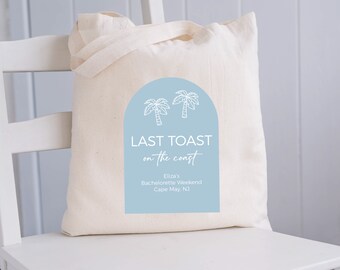 Last Toast on the Coast Customizable Bachelorette Party Tote Bag