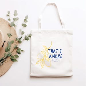 That's Amore Customizable Bachelorette Party Tote Bag, Lemon Tote Bag, Italy Tote Bag, Amalfi Coast Tote Bag image 2