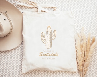 Wedding Welcome Tote Bag, Scottsdale Wedding Welcome Totes, Cactus Welcome Tote, Desert Wedding Welcome Tote, Wedding Favor Bag