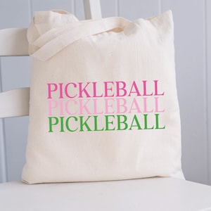 Customizable Pickleball Tote Bag, Canvas Personalized Tote, Pickle Ball Gift