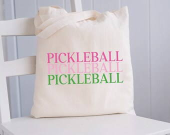 Customizable Pickleball Tote Bag, Canvas Personalized Tote, Pickle Ball Gift