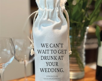 Wine Engagement Gift, Engagement Gift Card, New Bride Gift, Personalized Gift for couples, Pairs well with getting engaged wine bag wb31
