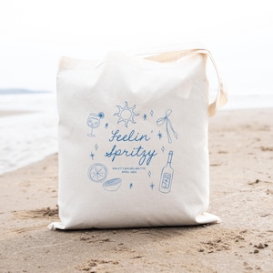 Aperol Spritz Tote for Bachelorette Party, Bachelorette Party Favor Bag for Bridesmaids, Feeling Spritzy Tote Bag S306