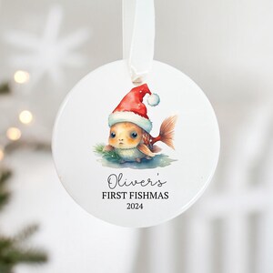 Fish First Christmas Ornament, Personalized Fish Ornament, First Fishmas Ornament, baby&#39;s first Christmas, gift for baby, O48