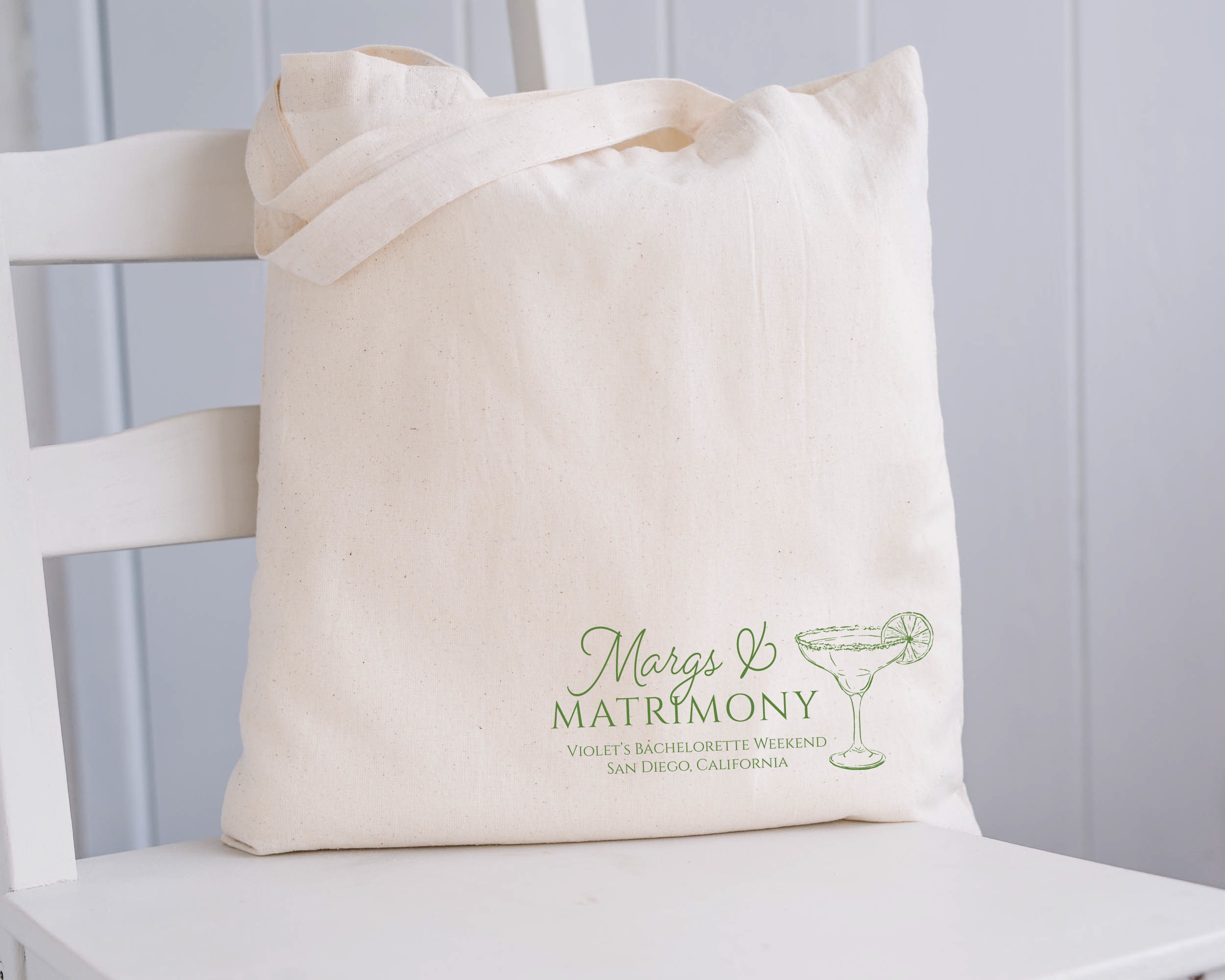 Margs and Matrimony Customizable Bachelorette Party Tote Bag ...