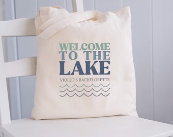 Customizable Bachelorette Party Tote Bag, Welcome to the Lake Tote Bag, Weekend at the Lake Bachelorette Party Swag Bag, Lake Favor Bag S188