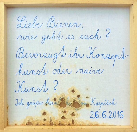 Liebe Bienen #2, original painting by bees and Jan Karpíšek