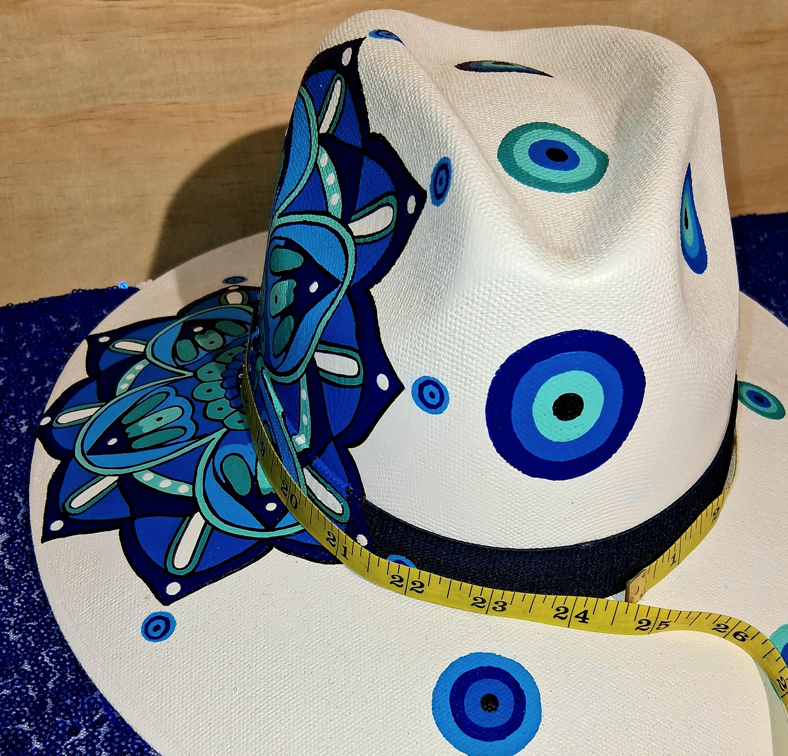HAT MEXICAN Artisanal Hand Painted Fedora Evil Eye Mal De  display picture 3