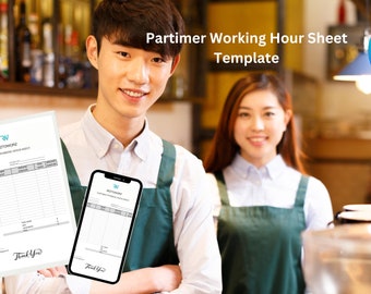 Partimer Working Hour sheet Template - CANVA Editable